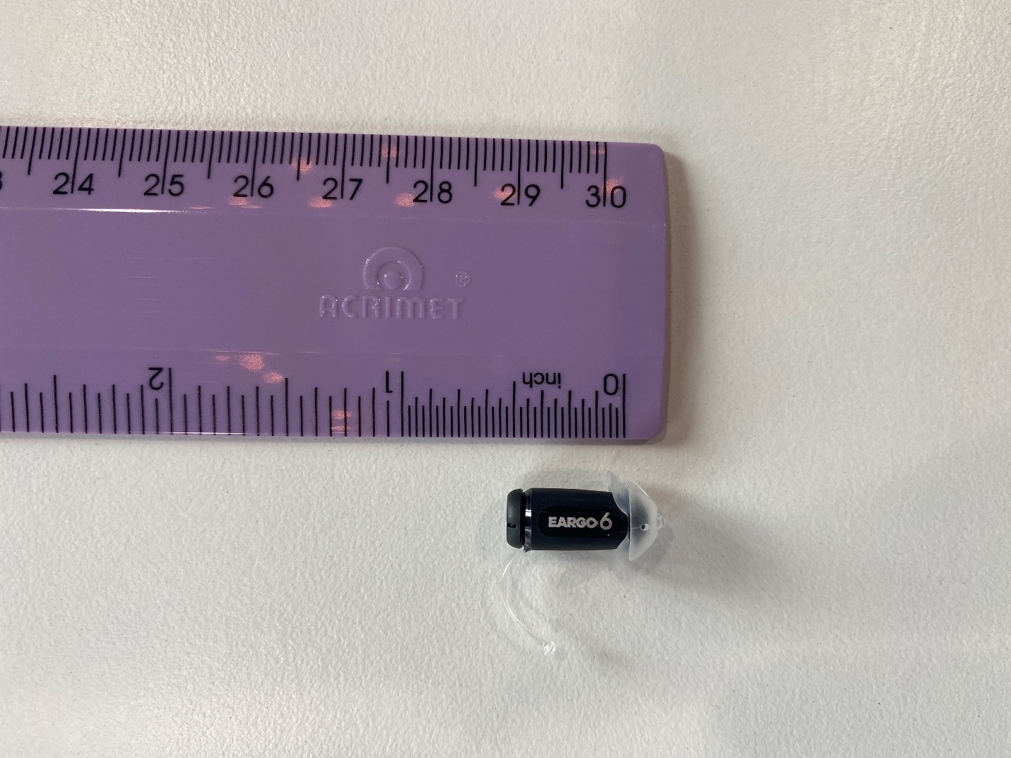Eargo hearing aid size measured