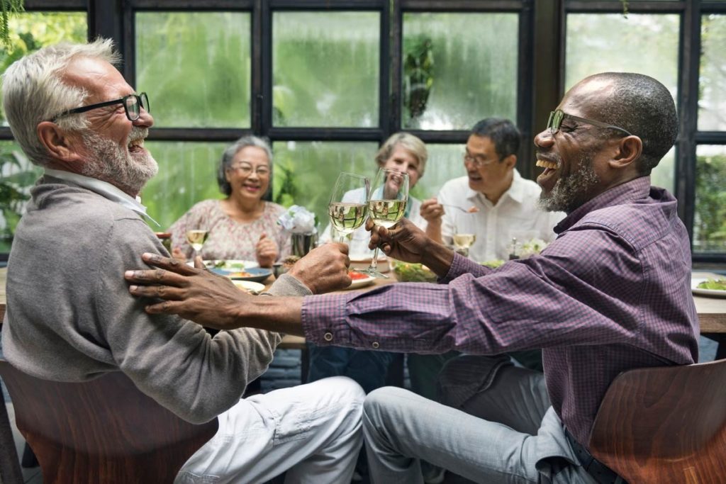retired seniors at a party
