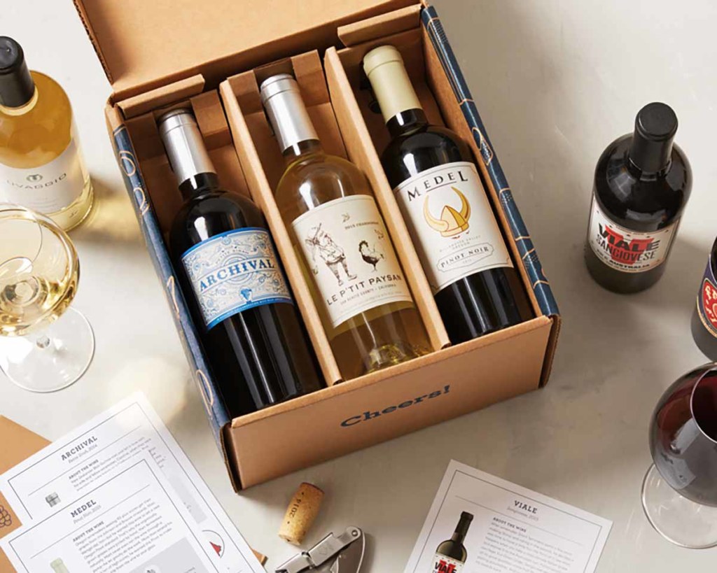 group of wines in box