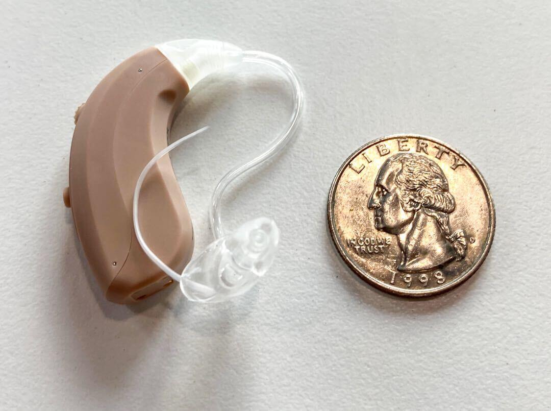 MDHearing Hearing Aids Comparison to a Coin