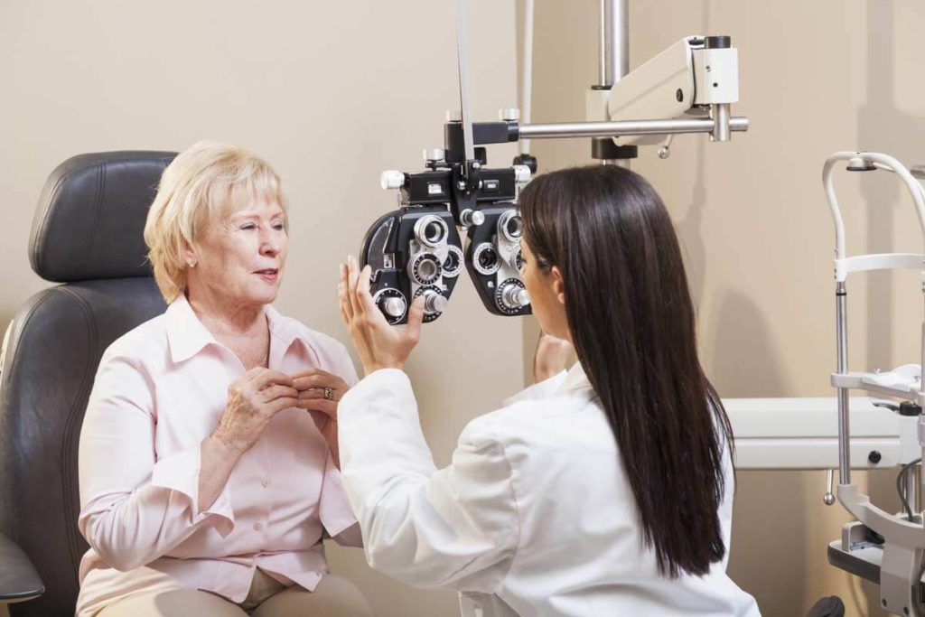 meeting with an eye doctor