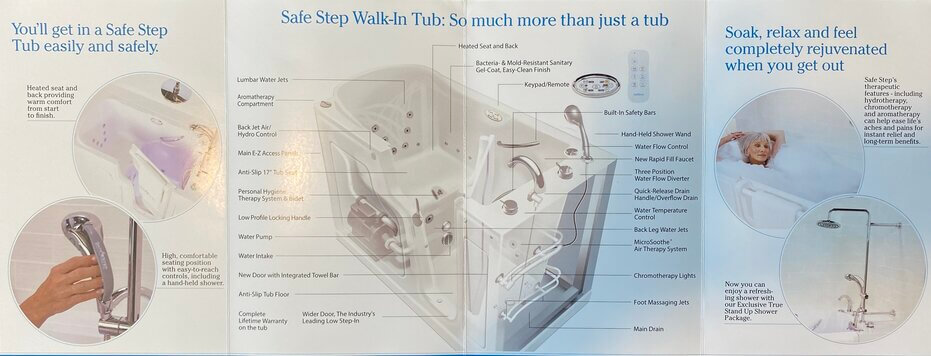 Photo of Safe Step walk-in tub brochure - back