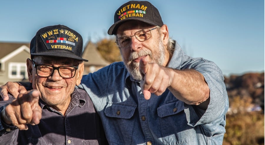 Two generations of US Military veterans
